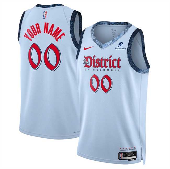 Men%27s Washington Wizards Active Player Custom Powder Blue 2024-25 City Edition Stitched Basketball Jersey->customized mlb jersey->Custom Jersey